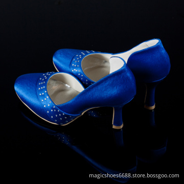 Blue Two-Piece Sexy High Heel Evening Shoes Wedding Shoes